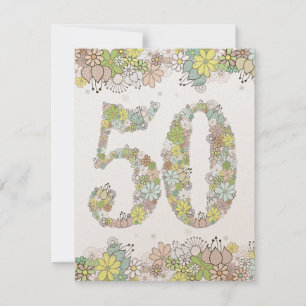 Convite de Bodas de Ouro Florais de 50 Anos