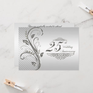 Convite de Bodas de Prata de 25 Anos de Casamento