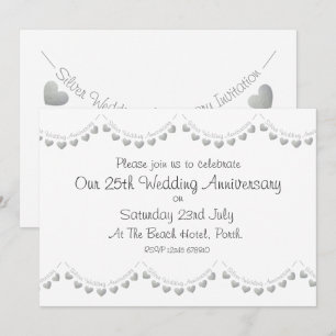 Convite de Bodas de Prata para 25º Aniversário de 