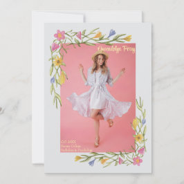 Convite de Boho Floral para Festa de Formatura da 