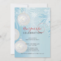 Convite de Bolas de Natal White Sparkle