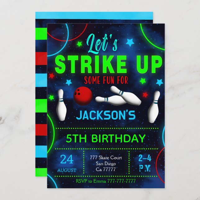 Convite de Boliche (Frente/Verso)