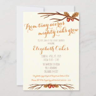 Convite De Bolotas Pequenas E Poderosas Oaks Crescem Chás