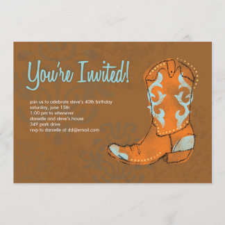 Convite de Boot para Cowboy Ocidental