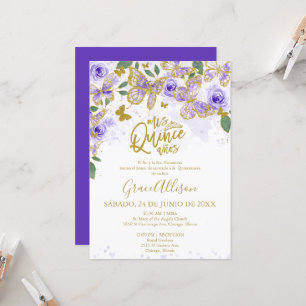 Convite de Borboleta Quinceanera Redação em Espanh
