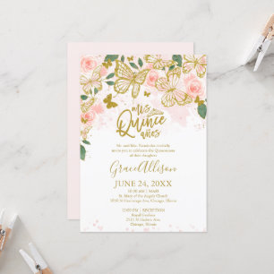 Convite de Borboleta Quinceanera Redação em Inglês