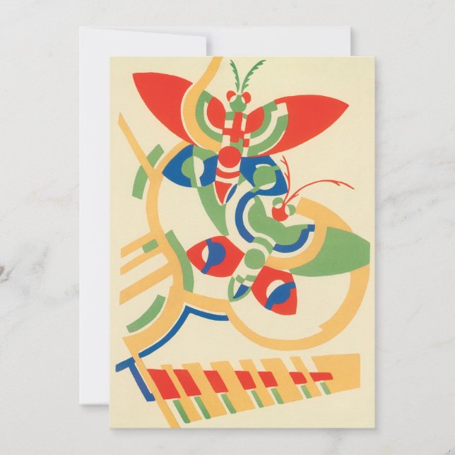 Convite de Borboletas de Jardim Art Déco Vintage (Frente)