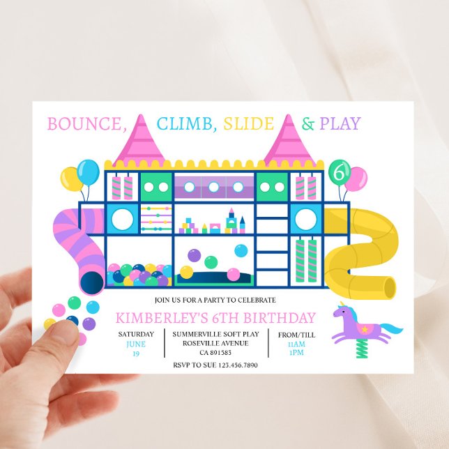 Convite de Bounce de Brinquedos Macios Ginásio da  (Criador carregado)