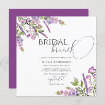 Convite De Brida Floral Purple De Aquarela