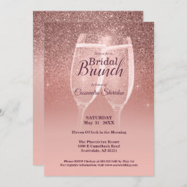 Convite de Bridal Brunch Sparkle Blushing