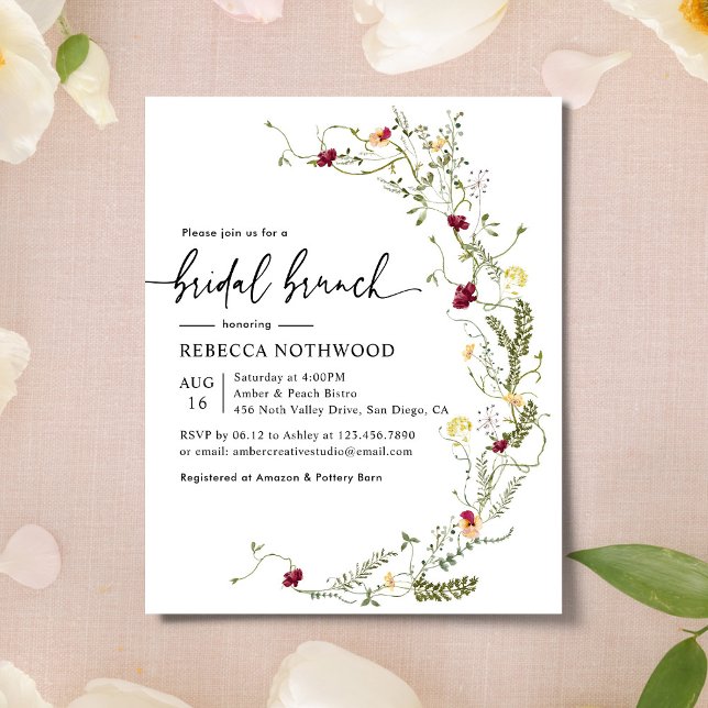 Convite de Bridal Floral de Boho Chic (Criador carregado)