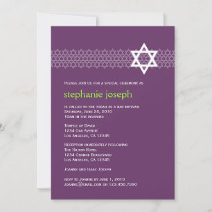 Convite de brilho de Mitzvah do bastão da estrela