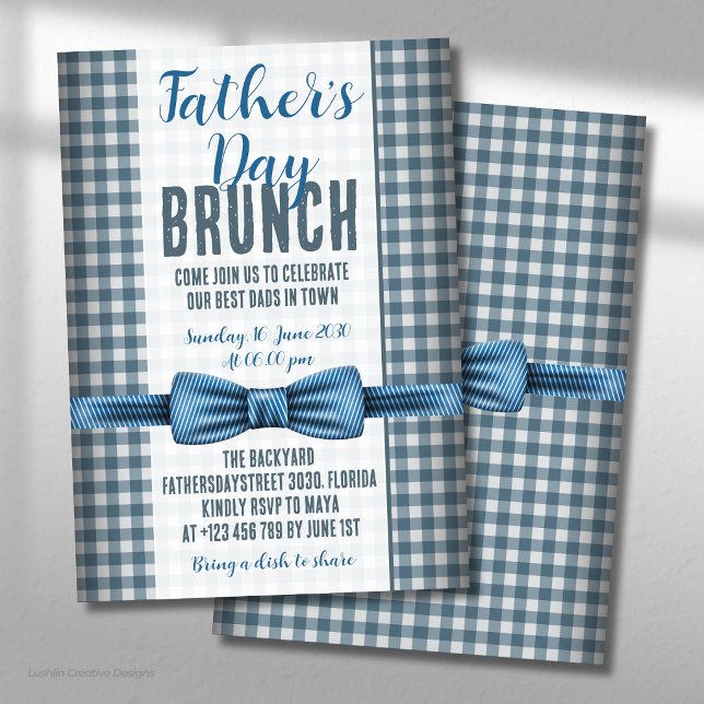 Convite de Brunch com Gravata Borboleta Azul para  (Criador carregado)