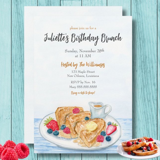 Convite de Brunch de Aniversário com Torrada Franc (Criador carregado)