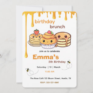 Convite de Brunch de Aniversário de Crianças Con