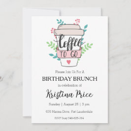 convite de brunch de aniversário floral