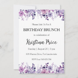convite de brunch de aniversário floral