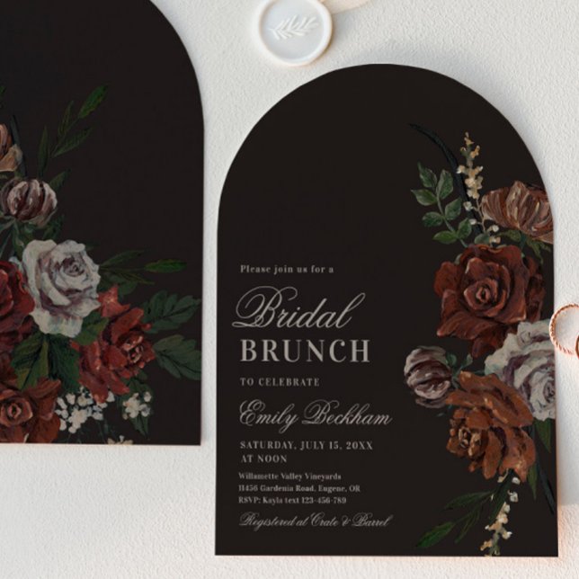 Convite de Brunch de Noiva com Arco Floral Tempera (Criador carregado)