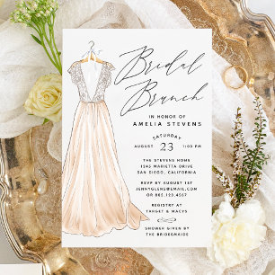 Convite de Brunch de Noiva com Vestido Elegante