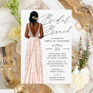 Convite de Brunch de Noiva com Vestido Elegante