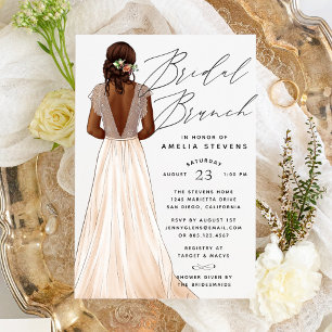 Convite de Brunch de Noiva com Vestido Elegante