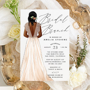 Convite de Brunch de Noiva com Vestido Elegante