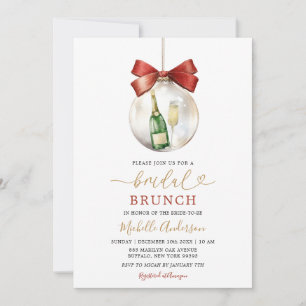 Convite de Brunch de Noiva Prosecco com Enfeite de