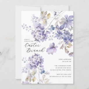 Convite de Brunch de Páscoa Floral Lavanda