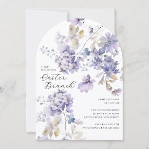 Convite de Brunch de Páscoa Floral Lavanda