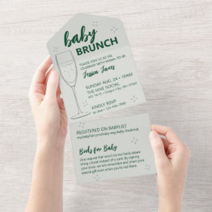Convite de Brunch do Bebê Verde - Desprenda para L