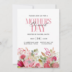 Convite de Brunch do Dia das Mães com Florais em A