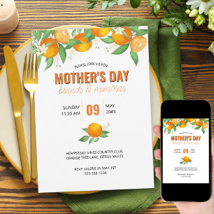 Convite de Brunch do Dia das Mães com Laranjas Cít