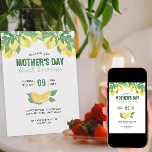 Convite de Brunch do Dia das Mães com Limões Cítri