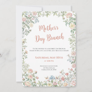 Convite de Brunch do Dia das Mães Floral