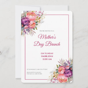 Convite de Brunch do Dia das Mães Floral