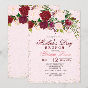 Convite de Brunch do Dia das Mães Floral