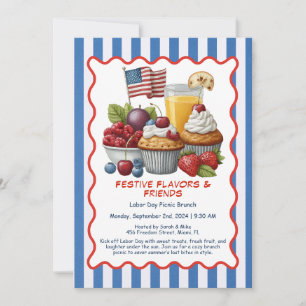 Convite de Brunch do Dia do Trabalho – Pastelaria