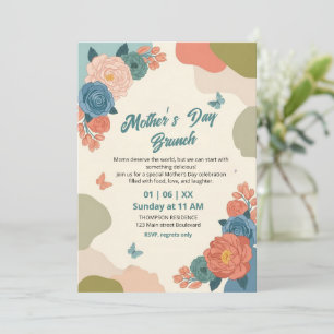 Convite de Brunch Elegante de Flor Silvestre para