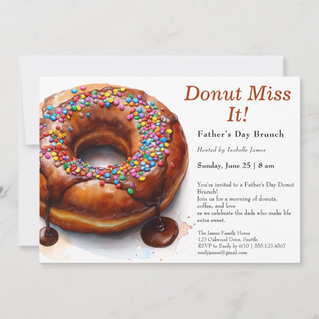 Convite de Brunch no Dia do Pai - Rosquinhas e caf (Frente)