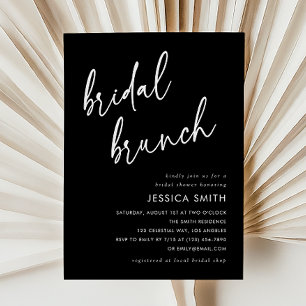 Convite de Brunch Nupcial com Letra Manuscrita Ele