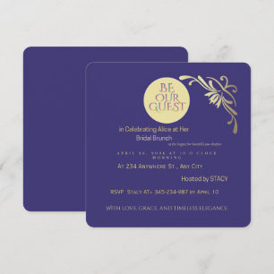 Convite de Brunch Nupcial de Luxo Grou Elegante