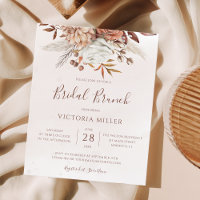Convite de Brunch Nupcial Floral Boho Outonal Orça
