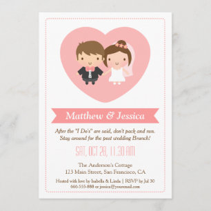 Convite de Brunch Pós-Casamento para Recém-Casados