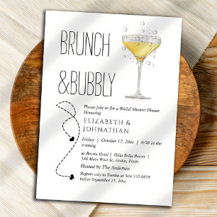 Convite de Brunch Simples e com Script de Bolhas