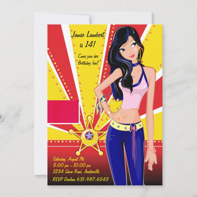 Convite de Brunette Cutie (Frente)