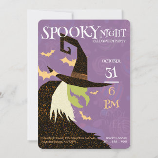 Convite de bruxas para o Dia das Bruxas