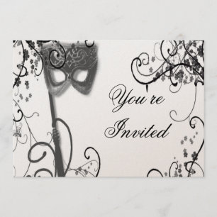 Convite de BW da mística do mascarada