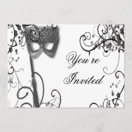 Convite de BW da mística do mascarada