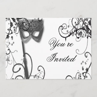Convite de BW da mística do mascarada
