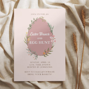Convite de Caça ao Ovo de Páscoa Brunch Floral Fof